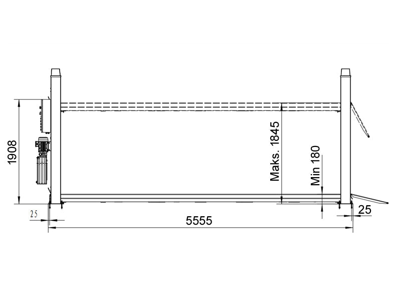 4-Post car lift - hydraulic - 5500kg - Basic line (JA5500F)