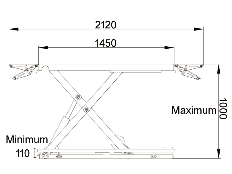 Scissor car lift - Mobile Service - 3000 kg. - Basic line (JA3000S)
