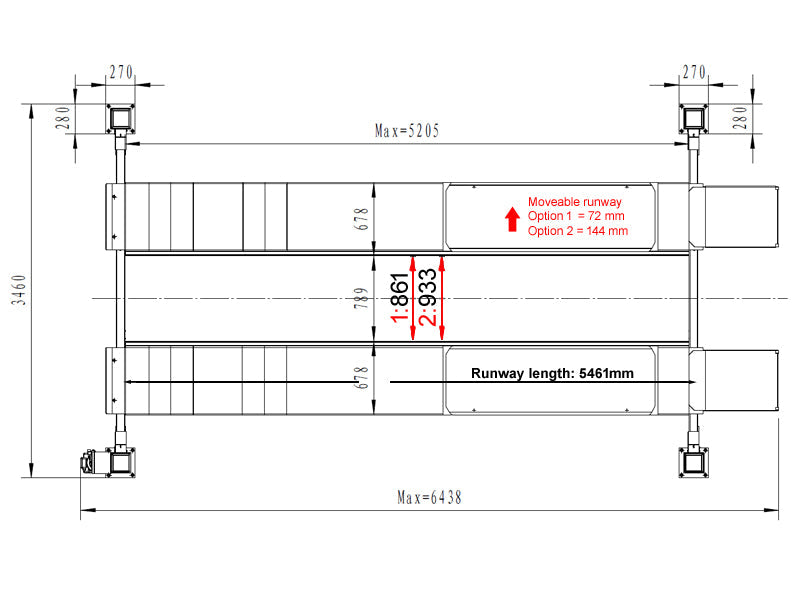 4-Post alignment car lift - hydraulic - 5500kg - Basic line (JA5501F)