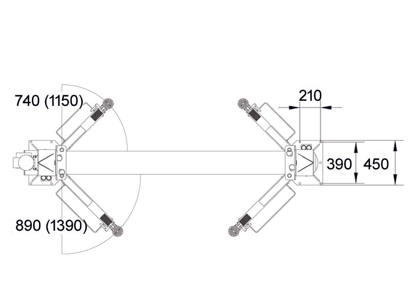 2-Post car lift - Hydraulic - 4000kg - Basic line (JA4000T)