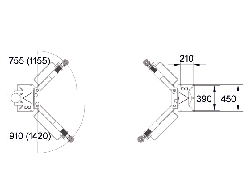 2-Post car lift - Hydraulic - 4200kg. - Basic line (JA4200T-C)