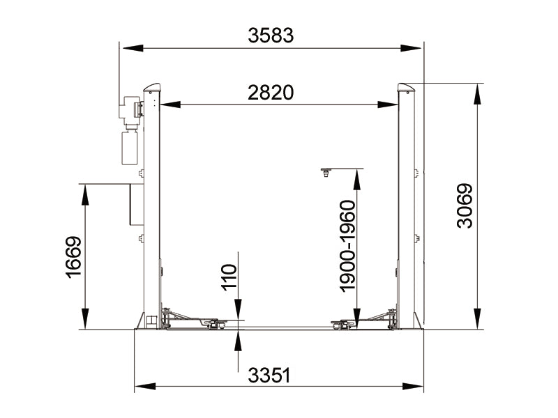 2-Post car lift - Hydraulic - 4200kg. - Basic line (JA4200T-C)