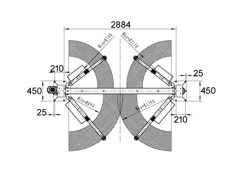 2-Post "Clear floor" car lift - Hydraulic - 4200kg. - Basic line (JA4200T-CF)