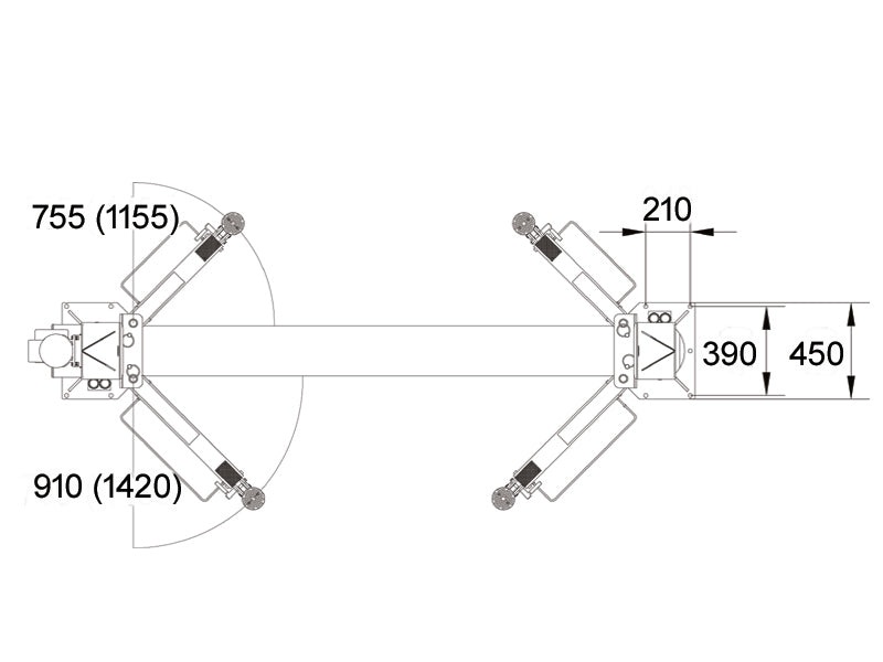 2-Post "Clear floor" car lift - Hydraulic - 4200kg. - Basic line (JA4200T-CF)