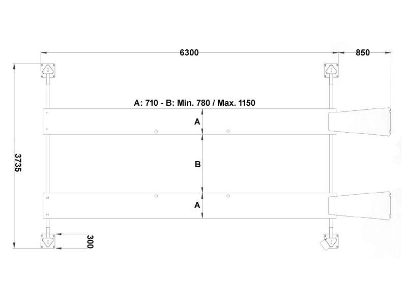 4-Post car lift -  hydraulic - 12000kg - Euro line (JA12000F-E)