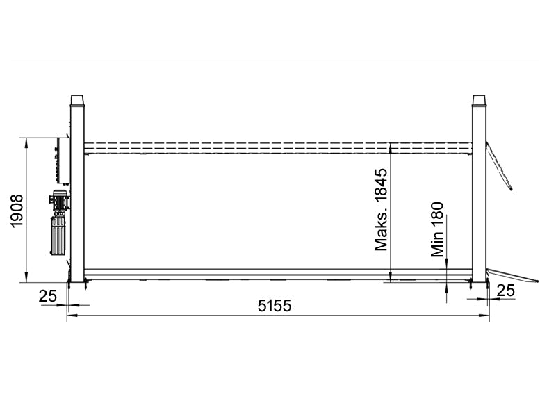 4-Post car lift - hydraulic - 4000kg - Basic line (JA4000F)