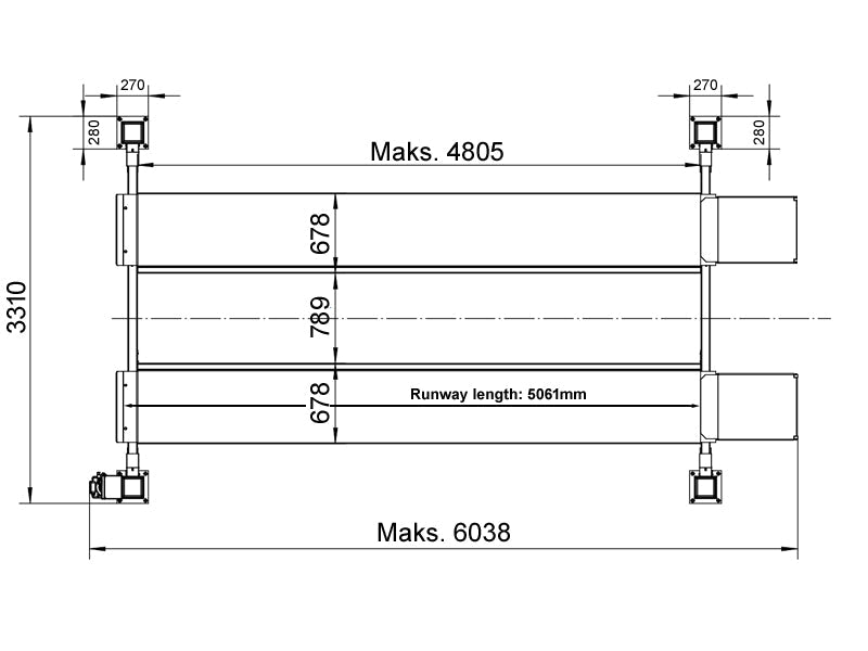 4-Post car lift - hydraulic - 4000kg - Basic line (JA4000F)