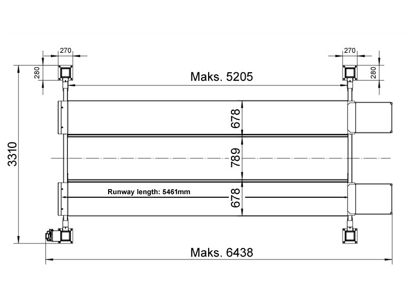 4-Post car lift - hydraulic - 5500kg - Basic line (JA5500F)