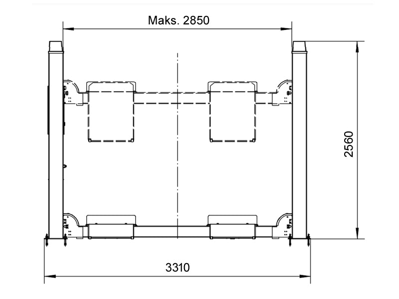 4-Post car lift - hydraulic - 5500kg - Basic line (JA5500F)
