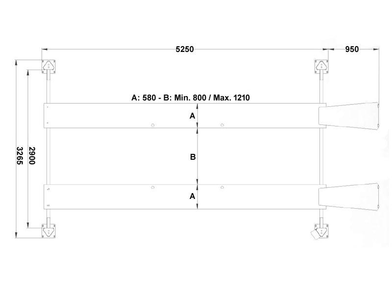 4-Post car lift - hydraulic - 5000kg - Euro line (JA5000F-E)
