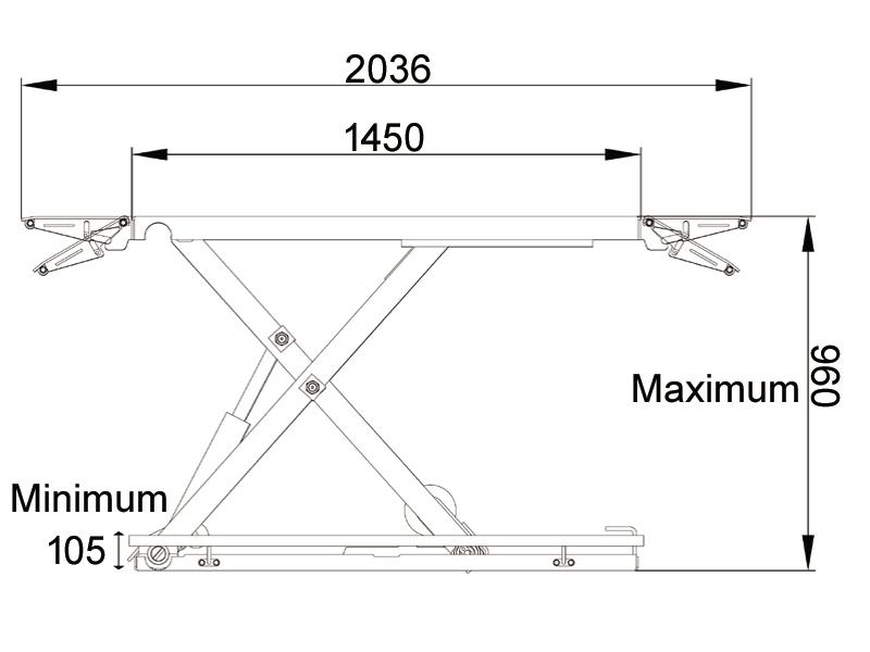 Scissor car lift Mobile Service - 3000 kg. - Euro line (JA3000S-E)