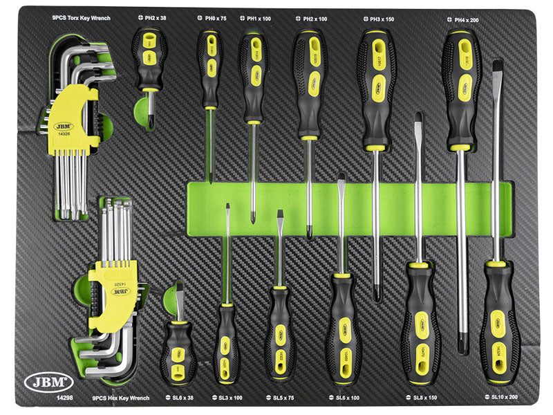 Screwdriver and "L" key set - 30 parts. - (14298)