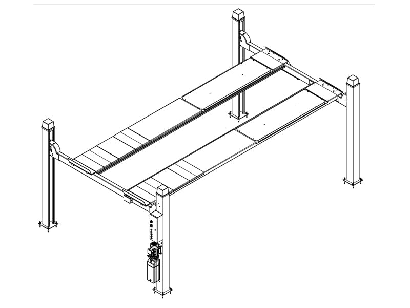 4-Post alignment car lift - hydraulic - 5500kg - Basic line (JA5501F)
