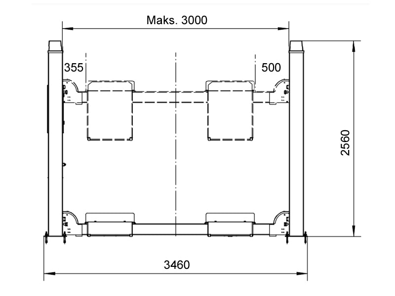 4-Post alignment car lift - hydraulic - 5500kg - Basic line (JA5501F)
