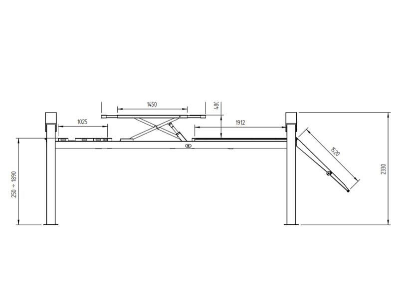 4-Post car lift - hydraulic - 5000kg - Euro line (JA5001F-E)