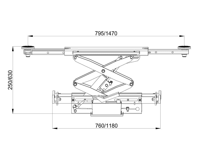Jacking beam Basic line - Air hydraulic (JA2000J-AIR)