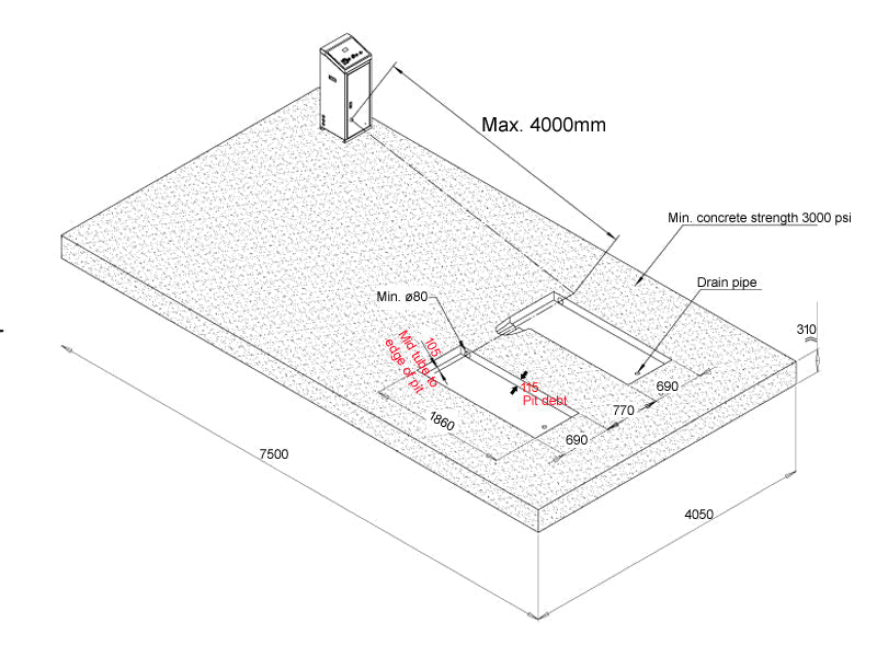 Scissor car lift - in-ground installation - 3800kg. - Basic line (JA6001S)