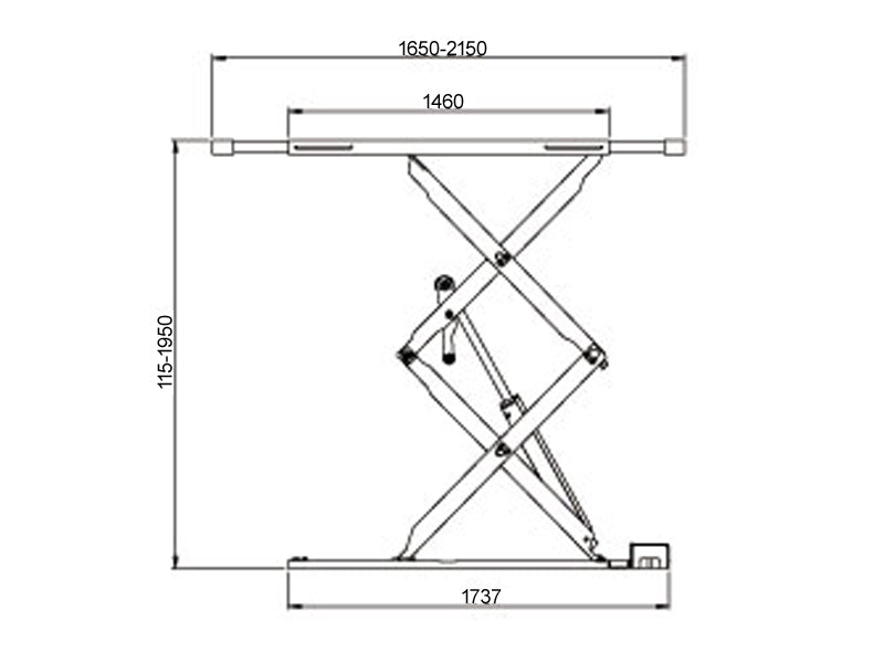 Scissor car lift - in-ground installation - 3800kg. - Basic line (JA6001S)