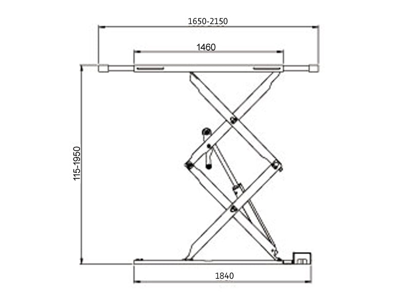 Scissor car lift - in-ground installation - 3800kg. - Basic line (JA6001S)